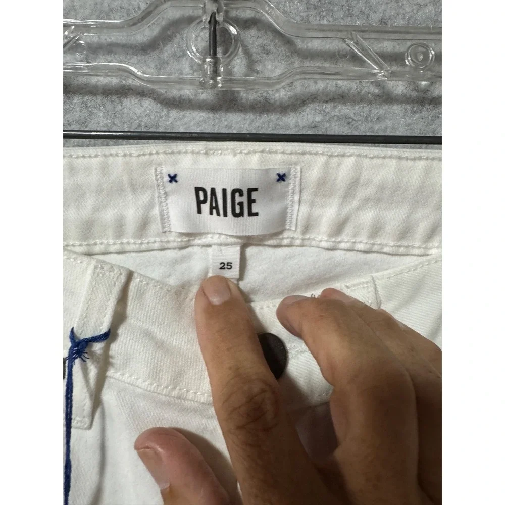 Paige Verdugo Ultra Skinny White Distressed Jeans Women Size 30 Stretch Denim